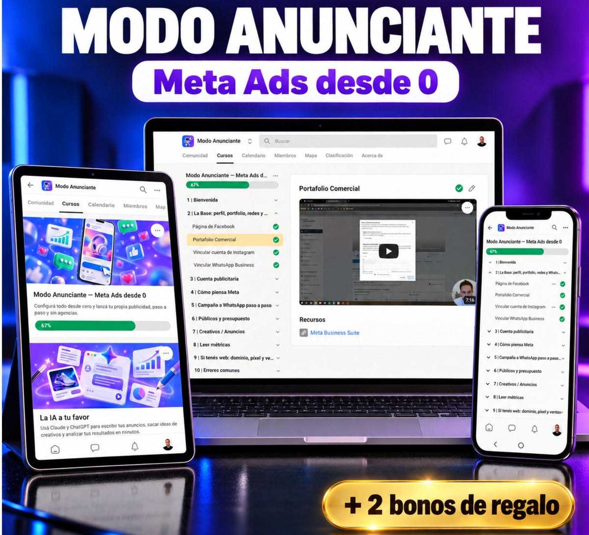 Meta Ads desde 0 + 2 Bonos de Regalo