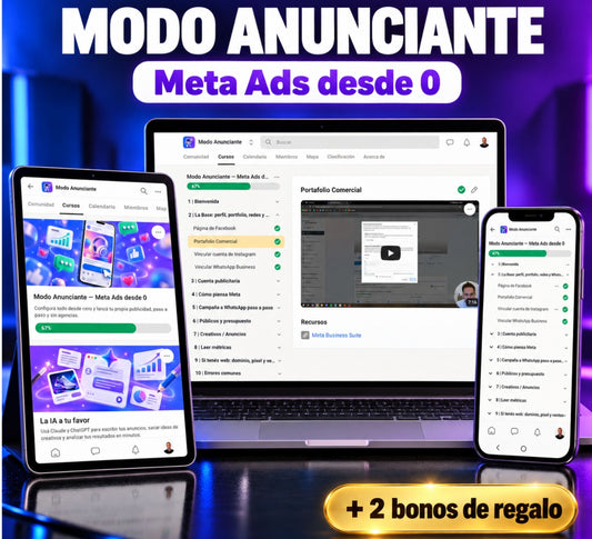 Meta Ads desde 0 + 2 Bonos de Regalo